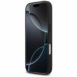 Guess Grained Flowers Classic Logo MagSafe viedtālruņa apvalks iPhone 17 Pro - melns (m)