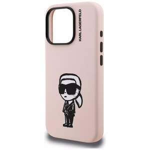 Karl Lagerfeld Silikona Karl Sketch MagSafe Maciņš for iPhone 16 Pro - rozā