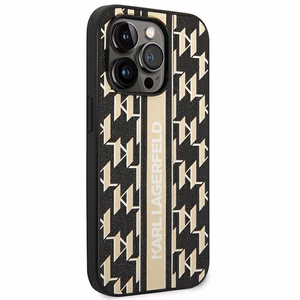 Karl Lagerfeld KLHCP14XPGKLSKW cietais maciņš iPhone 14 Pro Max 6,7" Monogram Stripe – brūns