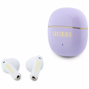 Bezvadu TWS austiņas Guess Glossy Gold Line Classic, violetas