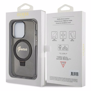 Guess Ring Stand Script Glitter MagSafe чехол для iPhone 13 Pro / 13 - чёрный