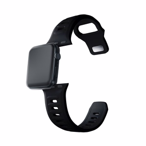 3mk silikona siksniņa Apple Watch, 38/40/41/42 mm, melns, mazais izmērs