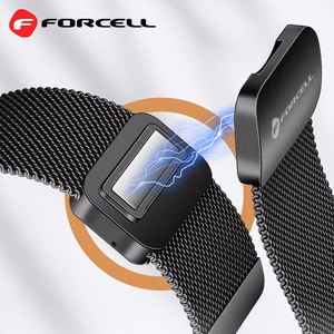 FORCELL F-DESIGN FS11 magnētiskā nerūsējošā tērauda siksniņa SAMSUNG pulkstenim 22 mm melna
