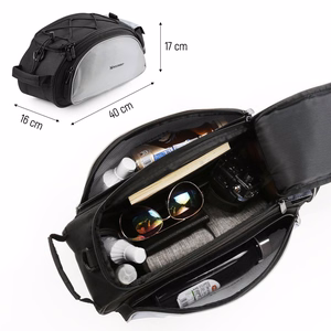 Wozinsky Bike Pannier Bag with Shoulder Strap 13L Black (WBB1BK)