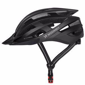 Wozinsky MTB velosipēda ķivere ar noņemamu nagu un aizmugurējo USB gaismu L - melns
