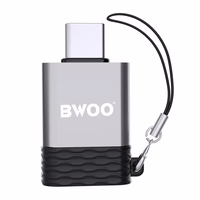 BWOO adapteris USB - USB-C pelēks OTG BZ-35