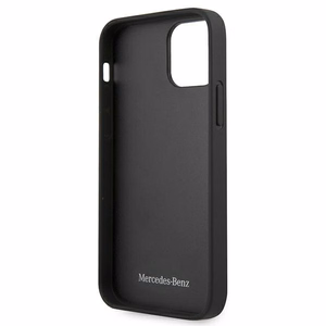 Mercedes Ādas perforētās zonas viedtālruņa apvalks iPhone 12 mini - melns