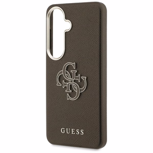 Guess maciņš Grained Big 4G Metal Logo priekš Samsung Galaxy S26 brūns
