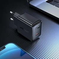 Acefast GaN USB Type-C 30W lādētājs, PD, QC 3.0, AFC, FCP, melns (A21 black)