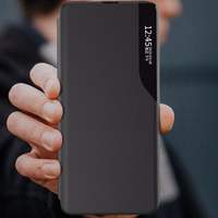 Eco Leather View Case viedtālruņa apvalks Samsung Galaxy S23+ ar atveramu statīvu zils