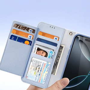 Dux Ducis Lawa ādas apvalks iPhone 16 Pro Max ar noņemamu magnētisko maku - zils