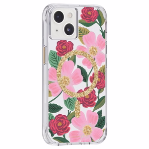 Rifle Paper Co. Rose Garden MagSafe vāciņš ar zelta folijas akcentiem iPhone 14 / 13