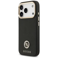 Guess Graudains Strass Logotips Magnētiskais viedtālruņa apvalks iPhone 17 Pro - melns