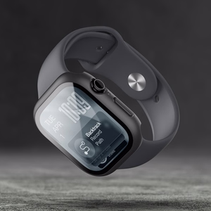 AmazingThing Radix rūdīts stikls ar vāciņu Apple Watch Series 11 42mm - Melns