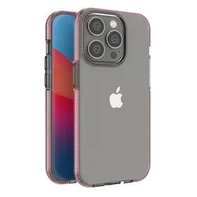 Spring Case viedtālruņa apvalks iPhone 14 Pro silikona apvalks ar rāmi gaiši rozā
