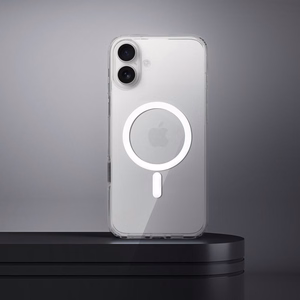 Clear Elite Mag Cover pret dzeltenumu, saderīgs ar kameras vadības pogu un Magnētisko IPHONE 16 Air caurspīdīgs