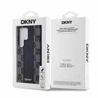 DKNY Ādas rūtainais magnētiskais apvalks Samsung Galaxy S24 Ultra - melns