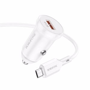 Borofone Car charger BZ18 - USB - QC 3.0 18W with USB to Micro USB cable white