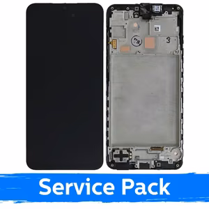 LCD displejs saderīgs ar Samsung A166 A16 5G melns ar rāmi (Service Pack)