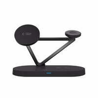 Tech-Protect QI15W-A41 3v1 bezvadu lādētājs ar MagSafe Apple ierīcēm - Melns