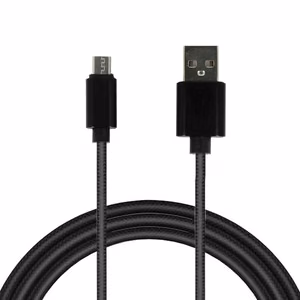 Cable Type 1 USB to Micro USB metal plugs QC 3.0 1m black
