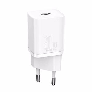 Зарядное устройство Baseus Super Si 20W USB-C + кабель USB-C на Lightning 1.0m белый TZCCSUP-B02
