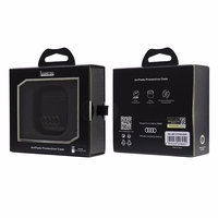 Audi ādas liela logotipa apvalks AirPods 1 / 2 - melna