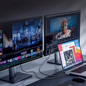 Wozinsky WPS-UY42S USB-C Thunderbolt 4 kabelis 240W 2m 4K - melns