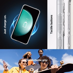 Spigen Ultra Hybrid OneTap Ring magnētiskais viedtālruņa apvalks ar MagSafe Samsung Galaxy S23 FE - caurspīdīgs melns