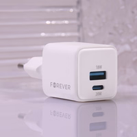 Forever TC-08-20AC GaN PD QC lādētājs 1x USB-C 1x USB 20W balts