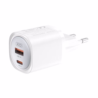 XO sienas lādētājs CE21 PD 30W 1x USB-C 1x USB balts