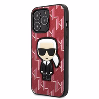 Karl Lagerfeld KLHCP13LPMNIKPI iPhone 13 Pro / 13 6.1" cietais apvalks sarkans/sarkans Monogramma Ikonik plāksteris