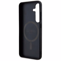 Guess 4G Collection Ādas Metāla Logotips Magnētiskais viedtālruņa apvalks Samsung Galaxy S24 - rozā