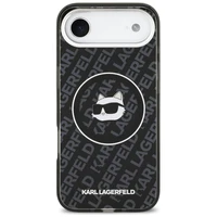 Karl Lagerfeld IML Choupette galvas logotipa magnētiskais iPhone Air apvalks - melns