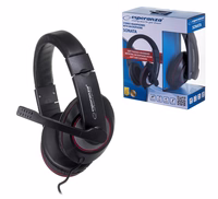 Esperanza EH118 headphones/headset Wired Head-band Calls/Music melns, sarkans