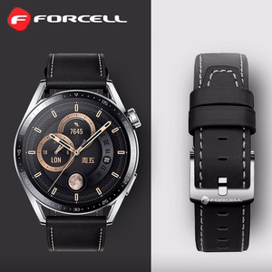 FORCELL F-DESIGN FS21 ekoloģiskās ādas siksniņa SAMSUNG pulkstenim 20 mm melna