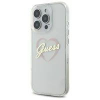 Guess IML Heart viedtālruņa apvalks iPhone 16 Pro - caurspīdīgs