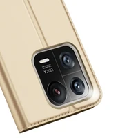 Dux Ducis Skin Pro viedtālruņa apvalks Xiaomi 13 Pro ar kartes turētāju un zelta statīvu