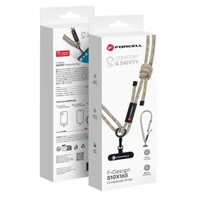 FORCELL F-DESIGN S10X165 šķērsvirziena telefona siksniņa ar regulējamu garumu (maks. 82,5cm cilpā) zaļa rozā violeta