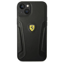 Viedtālruņa apvalks Ferrari FEHCP14MRBUK iPhone 14 Plus 6.7 melns ādas uzspiedums uz sāniem
