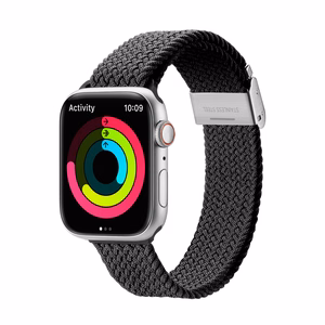 Dux Ducis siksniņa (Mixture II versija) siksniņa Apple Watch Ultra, SE, 9, 8, 7, 6, 5, 4, 3, 2, 1 (49, 45, 44, 42 mm) pīta josla aproce melns