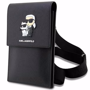 Karl Lagerfeld Rokassoma KLWBSAKCPMK melna/melna Saffiano Karl & Choupette