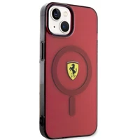 Ferrari FEHMP14SURKR iPhone 14 6.1" sarkans cietais viedtālruņa apvalks daļēji caurspīdīgs magnētiskais (MagSafe)
