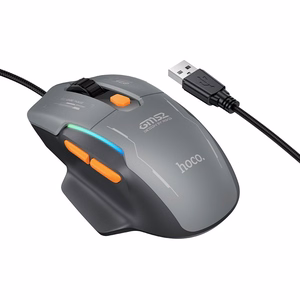 Hoco GM52 RGB vadu spēļu pele, melna un pelēka