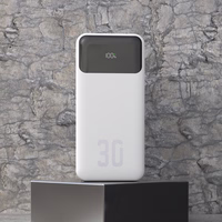 Dudao K15Max 30000mAh PD 22.5W Powerbank with USB-C and Lightning Cables - balts