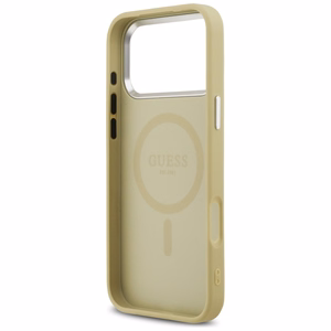 Guess Mirdzošs Trīsstūra Logotips Magnētiskais viedtālruņa apvalks iPhone 17 Pro Max zelta