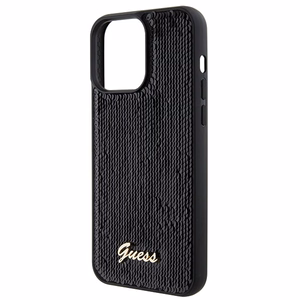 Guess Sequin Script Metal apvalks priekš iPhone 15 Pro Max - melns