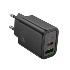 Lādētājs Hoco USB-A + USB-C QC3.0 PD 3A 20W N61 melns