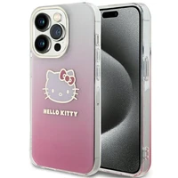 Hello Kitty IML Gradient Electrop Kitty Head viedtālruņa apvalks iPhone 15 Pro - rozā