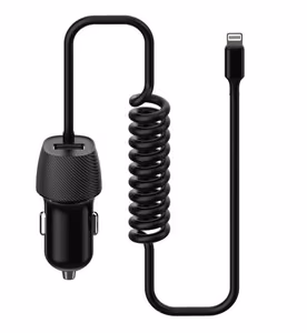 Automašīnas lādētājs Platinet (PLCRSL) ar Lightning kabeli (1xUSB 3.4A) melns